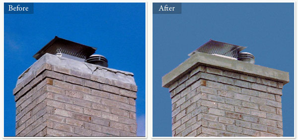 before and after chimney repair